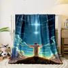 Jesus Cross Starry Sky Blanket  Printed Blanket for Living Room Bed Couch lunch break Soft Cozy Blanket for Friend's festival Gift