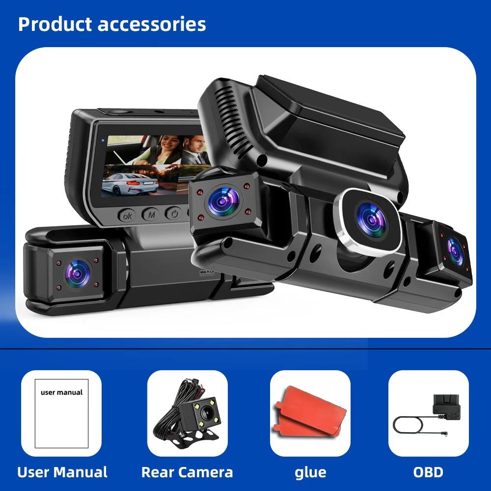 1080P Quad Dashcam mit 4-Kanal-Aufnahme, WiFi, Parkmodus & Smartphone-Synchronisation