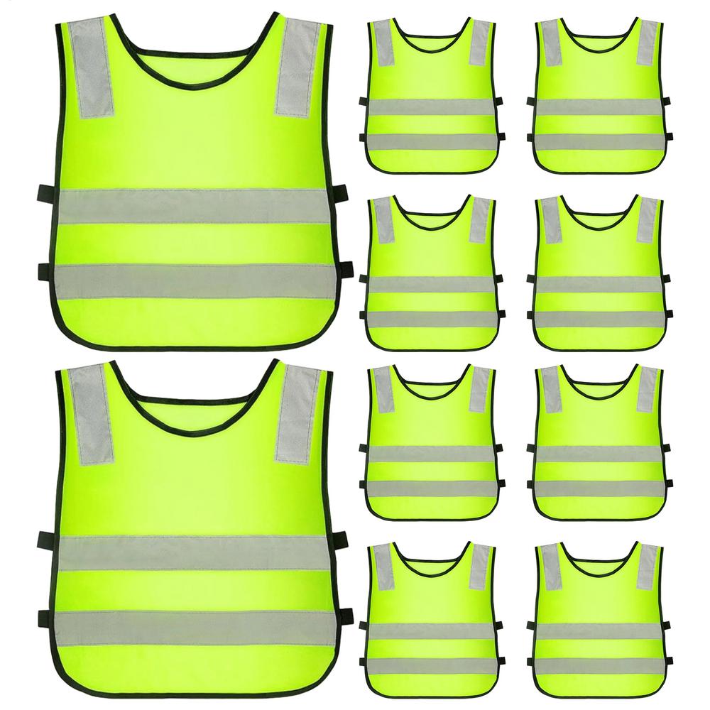 

Kids Reflective Vest 10 Pieces Traffic Jacket Safety Visibility Vest For Traffic Walking Running Cycling Skiing Camping
