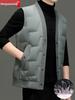 Men's Lightweight V-Neck Down Vest - Warm, Trendy, Plus Size Sleeveless Outerwear for Fall & Winter