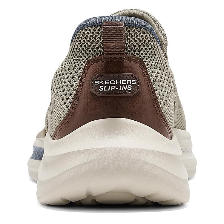 Skechers Slip-Ins Comfortable Walking Shoes Easy On And Off Lightweight Breathable Low Top Casual Shoes Men sneakers Gray Brown 211085-TPE