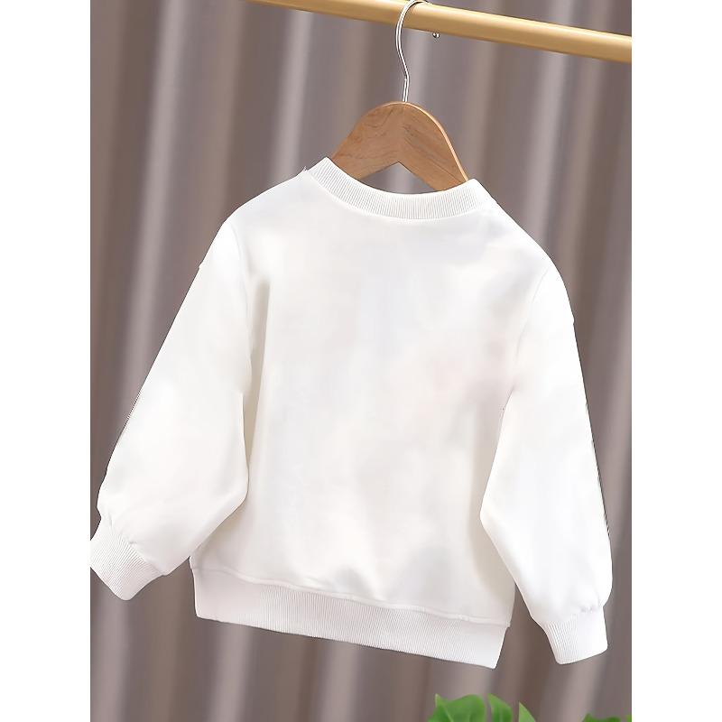 European Size A Round-Neck Sweatshirt for unisexs Featuring a Cute Cartoon Print of an Adorable Elephant with a Bow Tie And Glasses Top