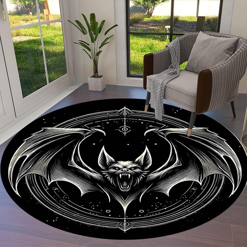 1pc Office Carpet Chair Mats Bat Symbol Tattoo Design Perfect for Decorating Office Chairs, Living Rooms, Or Bedrooms