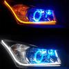 60cm RGB 12V DRL Daytime Running Light APP/RF Remote Control Flowing Turn Signal Lamp LED Headlight Strips For Car Accessory 12V