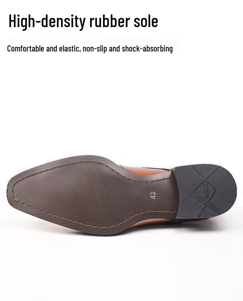 Men's Plus Size Genuine Leather Square Toe Monk Strap Shoes