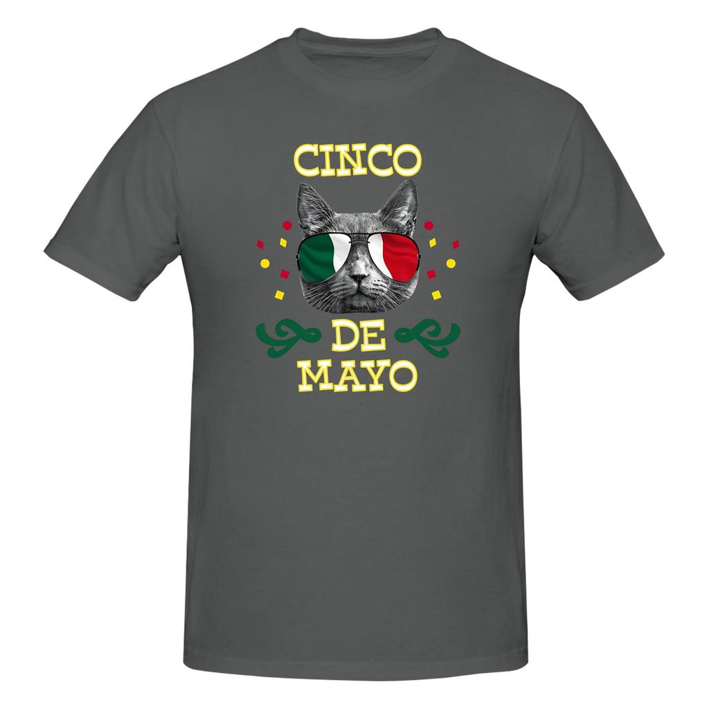 Piece Cat Celebrate Funny  Cotton TShirt Cinco De Mayo Tees Tops For Unisex