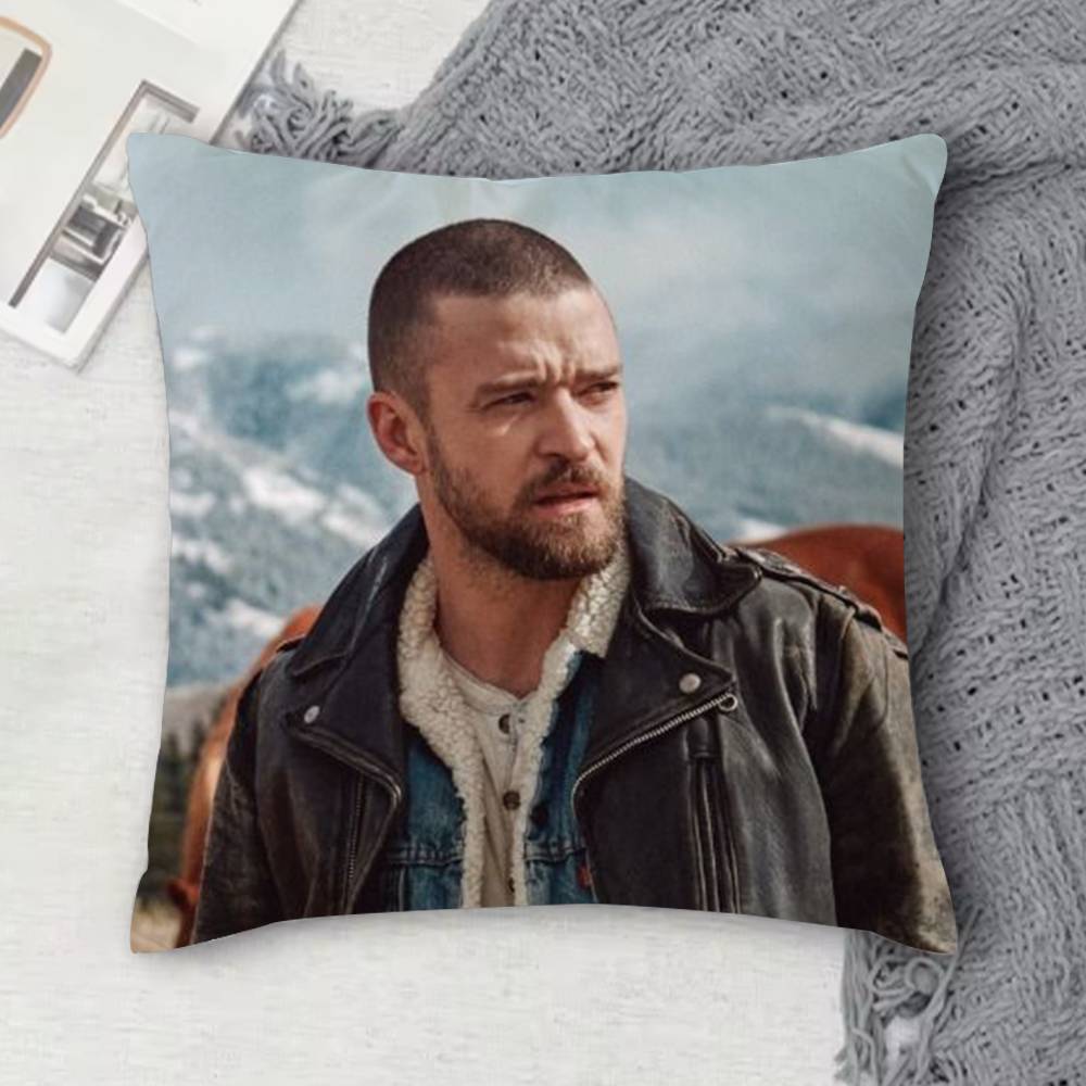 JJustin Timberlake Doublesided Printed Square Decorative Cushion Cover for Sofa Living Room Home Decor