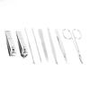 8 Pcs Stainless Steel Nail Scissors Cutter Clippers Set Fingernail Toenail (Black)