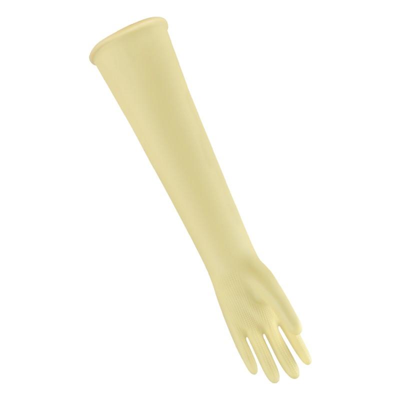 Industrial Latex Gloves, Acid And Alkali Resistant, Waterproof, Non-Slip, Wear-Resistant, Extended Length, Thickened Protection, 55cm Yellow