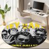 1pc Johnny Hallyday Music Album Round Carpet Painted Printed Circular Carpet, Home Door Mat, Outdoor Travel Protection Carpet