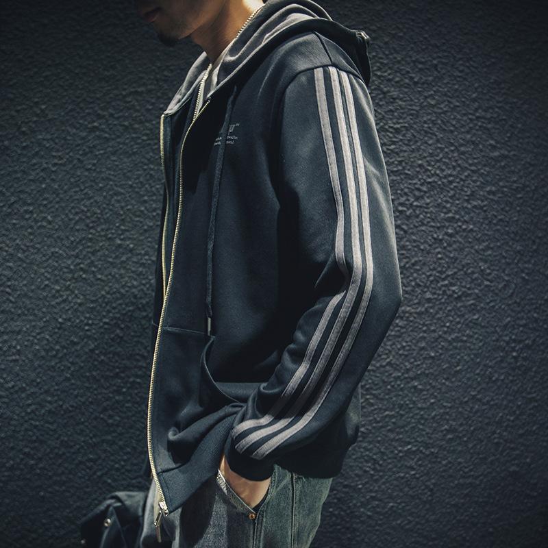 Spring And Autumn Cardigan Sweater Men'S Loose Hooded Trend Brand Large Size Top Spring Trend Zipper Casual Jacket Trend