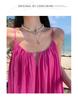 2025 Summer French-Inspired Socialite Puff A-line Spaghetti Strap Beach Dress
