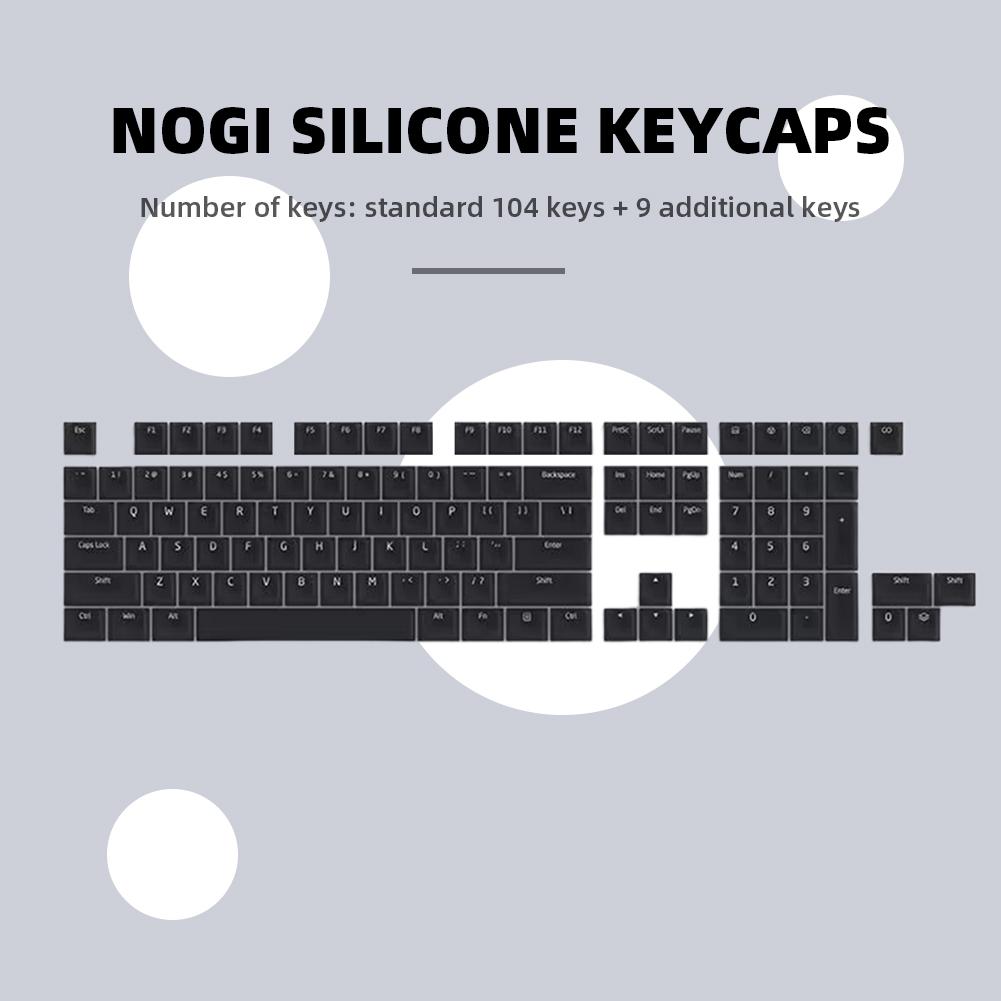 104 Pcs Backlight Key Cap Silicone Mechanical Keyboard Keycaps Set Silent Mechanical Keyboards Keycap for Mechanical Keyboards