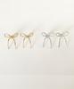 Elyona Bow Ribbon Earrings (Silver)