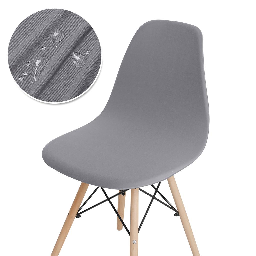 Waterproof Shell Chair Cover Elastic Short Back Chair Cover Stretch Solid Color Chair Seat Cover For Hotel Home Living Room 1pc