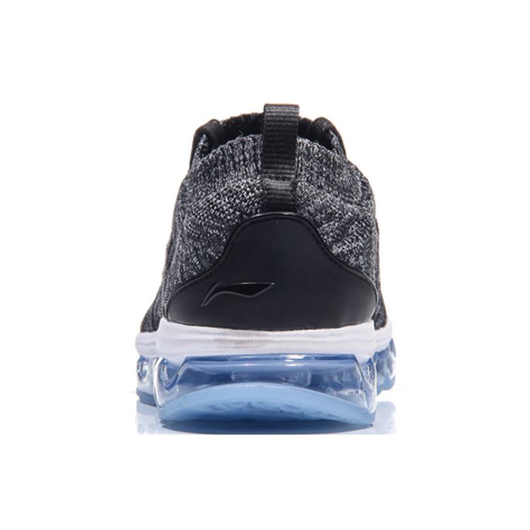 Li Ning Sword Shadow Full Palm Air Cushion Arc One Piece Knitted Shock Absorbing Running Shoes Women Running Shoes Black Gray ARHM098-2