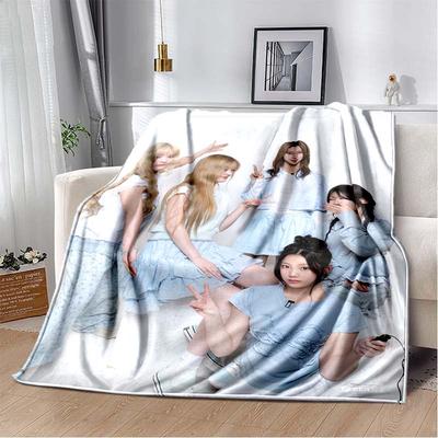 3D Printed Flannel Blanket I-ILLIT Combo K-POP Home Sofa Bed Blanket | Birthday Gift,
