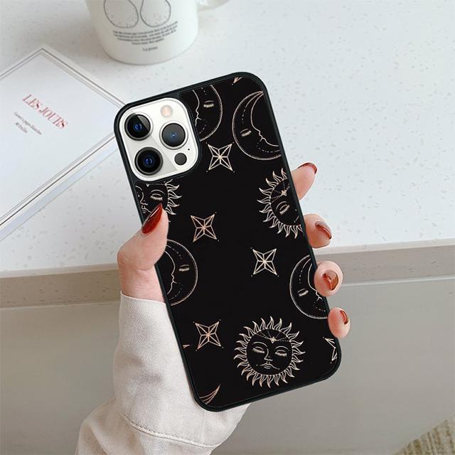 Sun Moon Stars Phone Case For iPhone 17 Air 13 12 14 15 16  Cover For Apple 14 15 16 Pro Max 6S Plus Coque