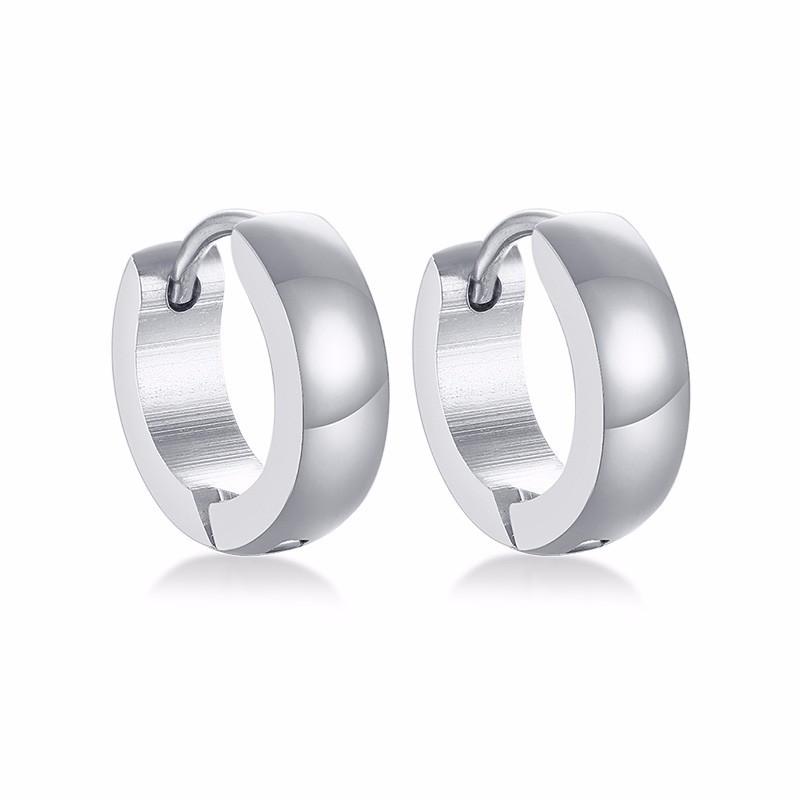 Vnox Assorted Colors Simple Small Hoop Earrings for Women Men Plain Stainless Steel Casual Brincos