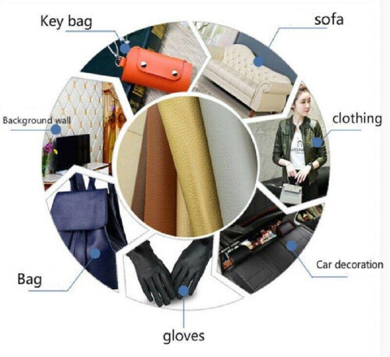 Litchi Faux PU Leather Fabric For Earring Sewing Doll Clothing DIY Bow Brooch Handmade Material Decor Craft
