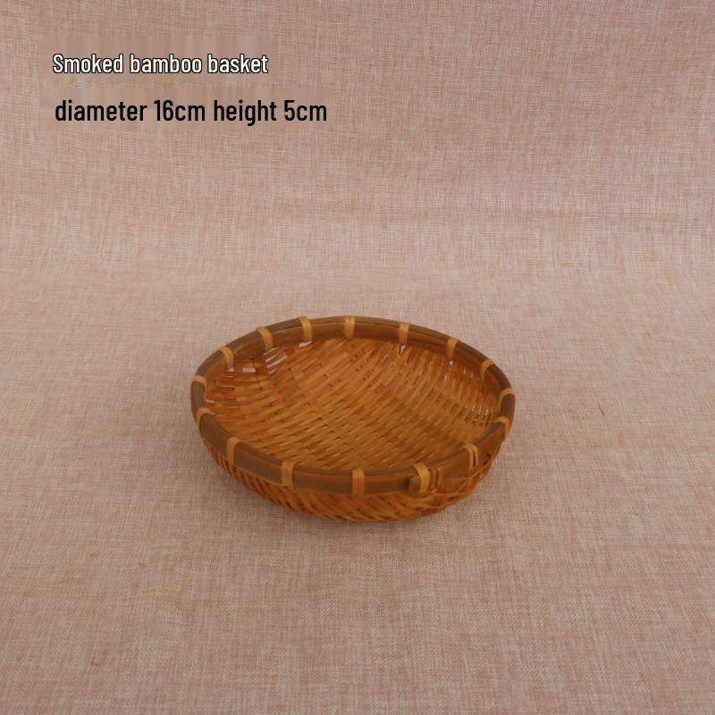 Bamboo Weaving Winnowing & Storage Basket: Small, Multi-purpose Basket for Steamed Buns, Rice Washing, Fruit, and More