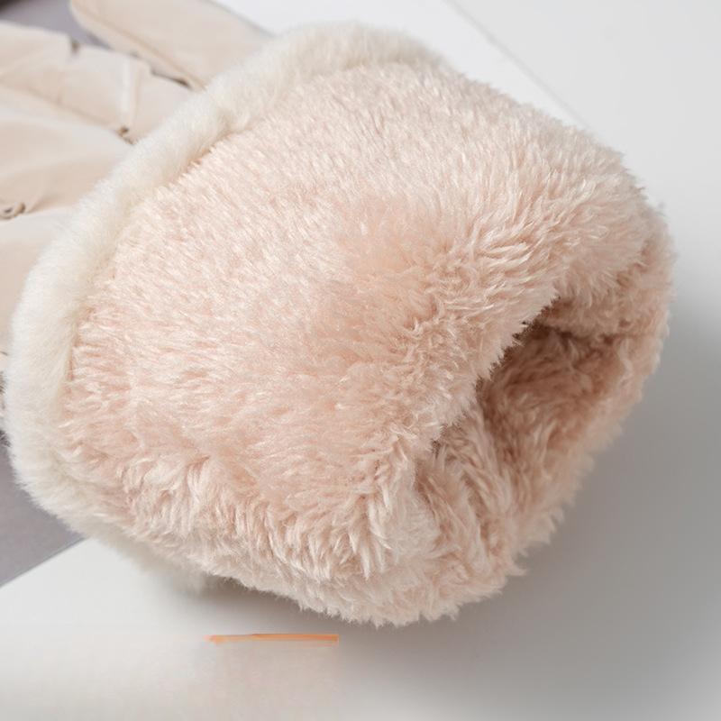 New Autumn and Winter Warm Gloves for Women Fleece and Thickened  Outdoor Cycling Sports Windproof Touch Screen Bear Gloves