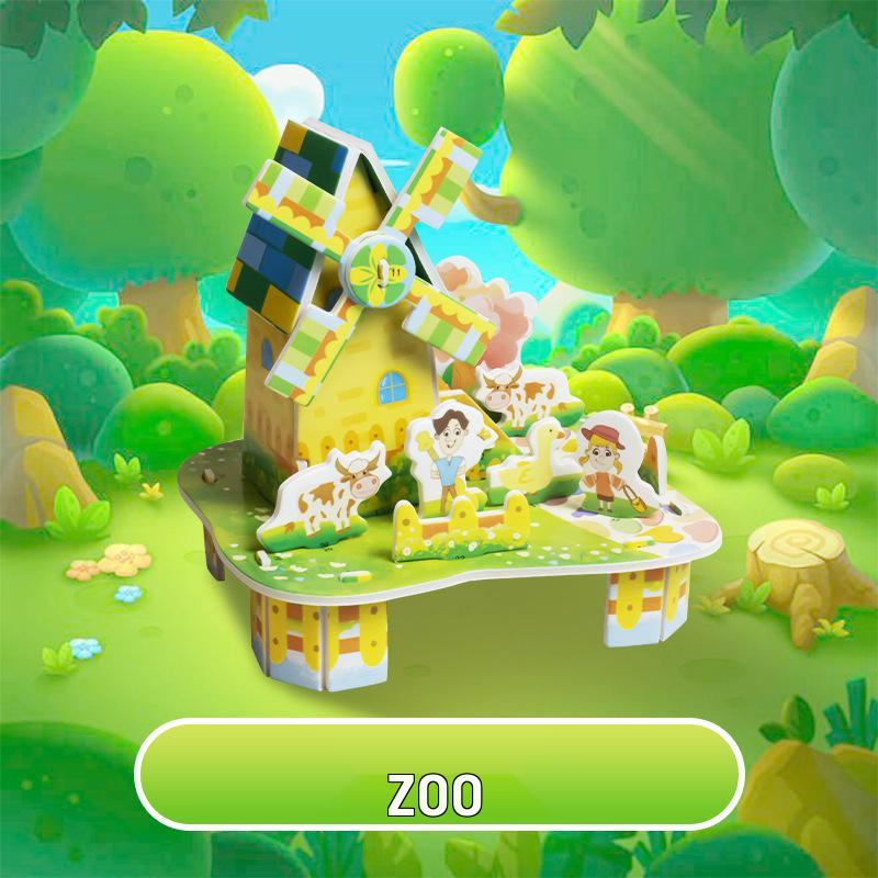 3D Educational Small House Puzzle: Creative DIY Paper Craft for Kids Aged 3-6