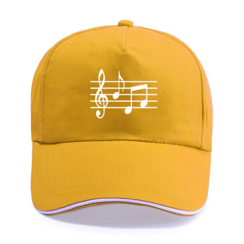 New Fashion Funny Music Note Print Baseball Cap Unisex Women Unisex Casual Cotton Hat Snapback Hats Trucker Caps SunHats