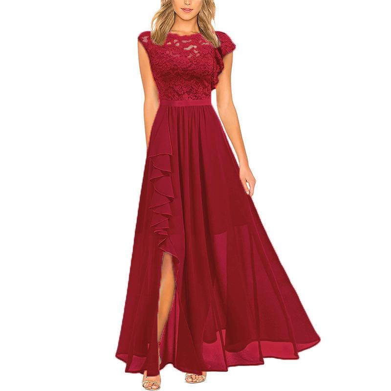 European & American Hot-Selling Lace Evening Dress, High Waist Long Skirt