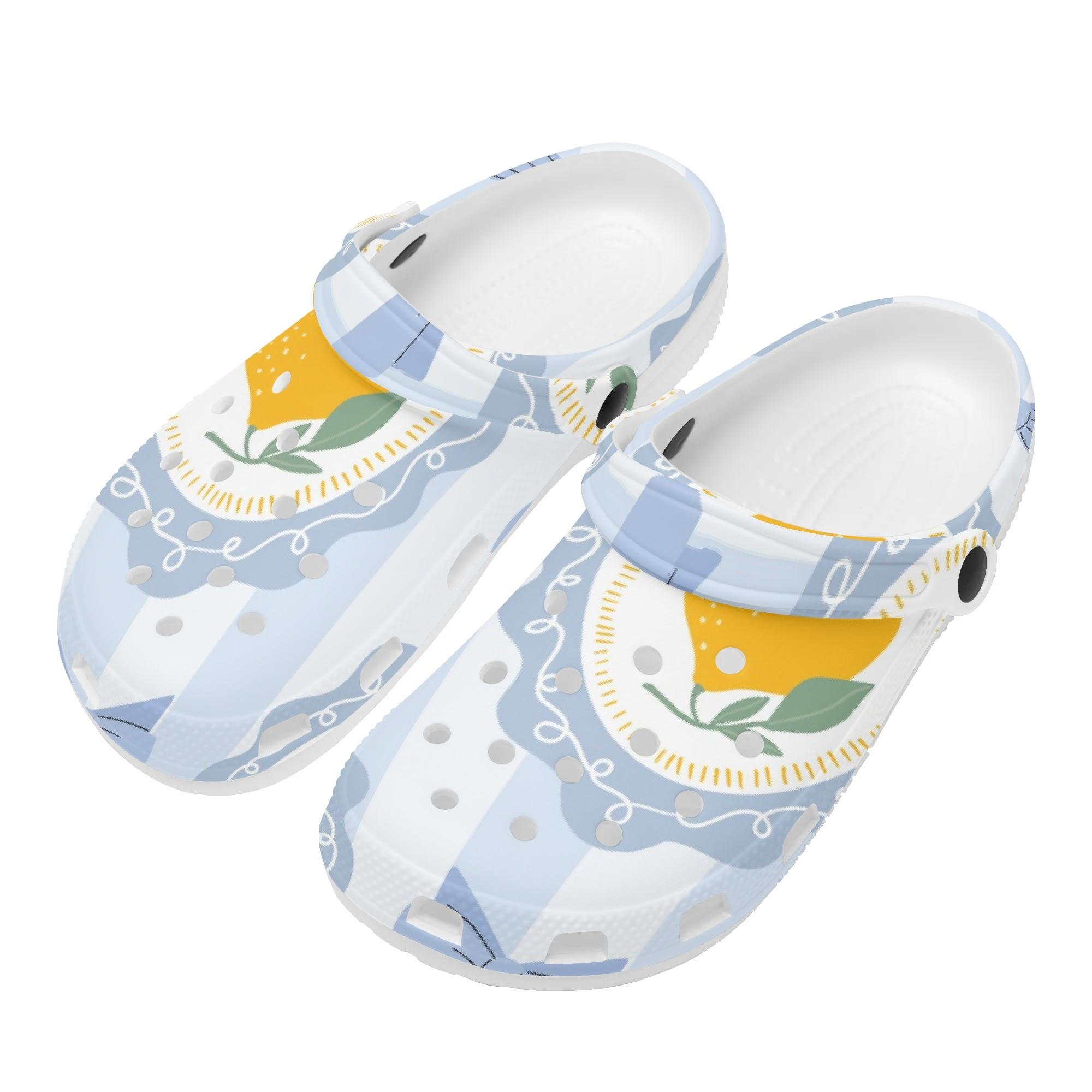Unisex Pattern Printed EVA Clogs Soft Sole Lightweight Slip On Casual Footwear Soft Sole Summer Sandals Indoor Outdoor Wear 36 белый
