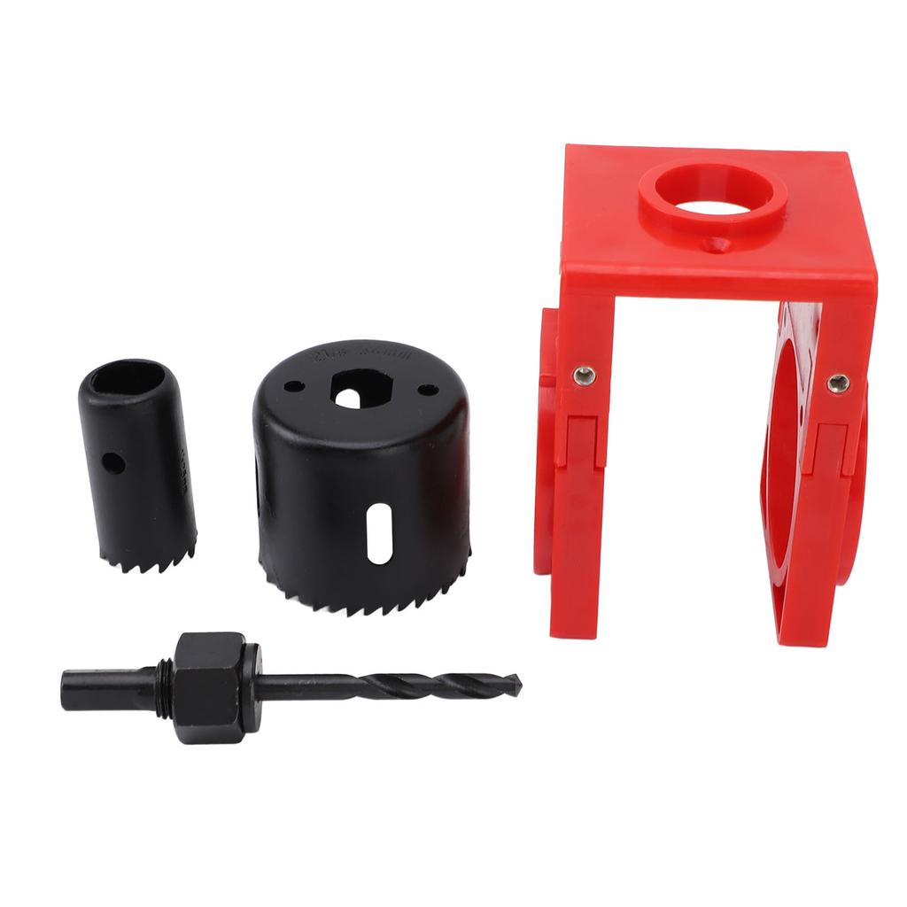 Lock Installation Kit with Guide Template Carbon Steel Plastic Door Hole Saw Kit for Wooden Doors