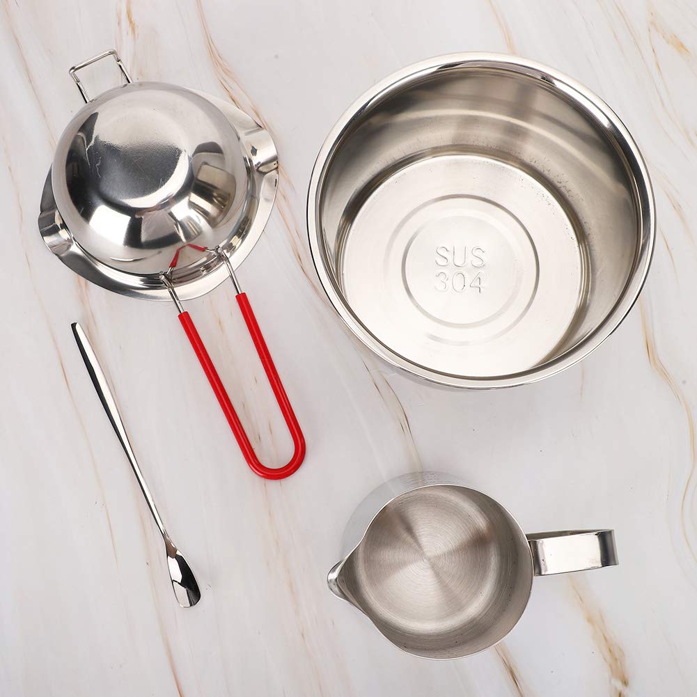 Edelstahl Kerzenherstellungs-Set mit verlängertem Löffelstiel für bequemes Wachs-Pressen und einfaches Schmelzen zur Kerzenherstellung,