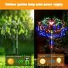 4PACK Outdoor Solar Lighting Copper Flash Post Light, LED 8 Modes Garden Landscape Light, Stainless Steel Rod with Light Source Sensor