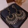 Light Luxury Tassel Dangle Earrings Exaggerated Vintage Earrings Rhinestone Peacock Earrings  Girls