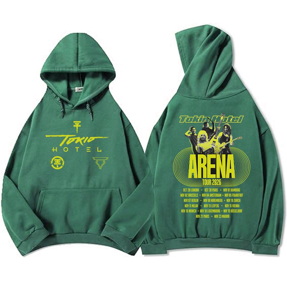 Tokio Hotel Arena Tour 2026 Bluzy Unisex Streetwear Długi Rękaw Codzienne Bluzy z Kapturem Damskie Męskie Ubrania Top z Nadrukiem Graficznym