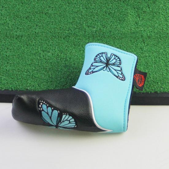 Golf-Putter-Abdeckung, Golfschläger-Schutz mit Magnetverschluss, wasserdichter Stoff, Schmetterlingsstickerei, feine Nähte, Golfschläger-Kopfbedeckung, Zubehör