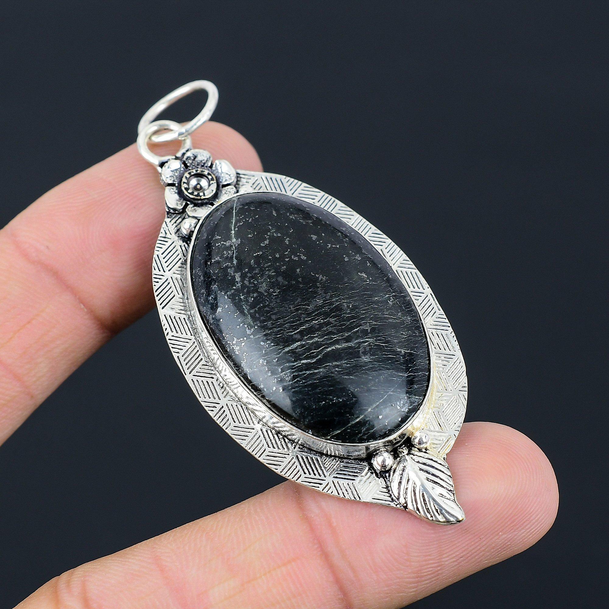 Easter Sale Sterling Silver Nepharite Stone Wedding Anniversary Unique Pendant