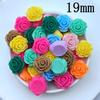 20Pcs New Cute Mini 19mm Rose Flower Flat Back Resin Cabochons Scrapbooking DIY Jewelry Craft Decoration Accessorie