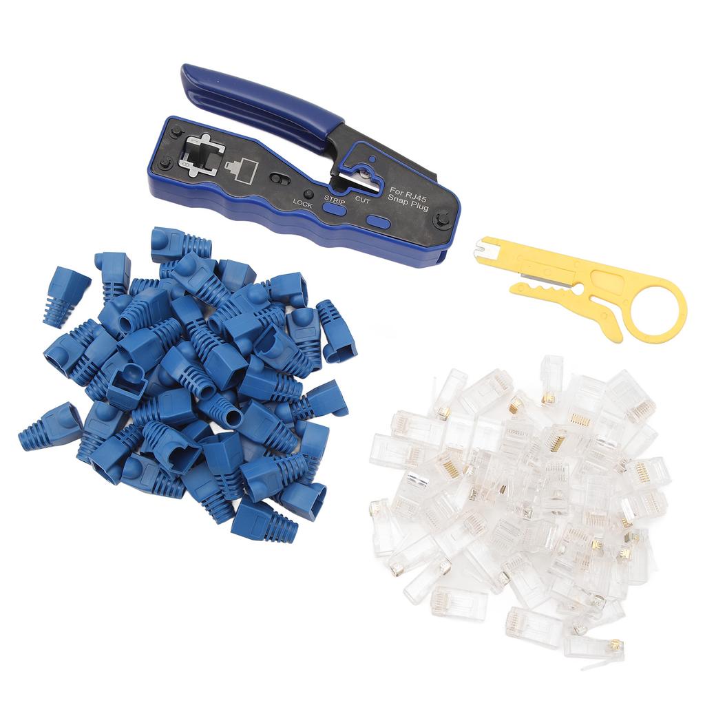 RJ45 Crimping Tool Multifunctional Ethernet Crimper Cutter Stripper for Cat5 Cat5e Cat6 Cat6A Pass