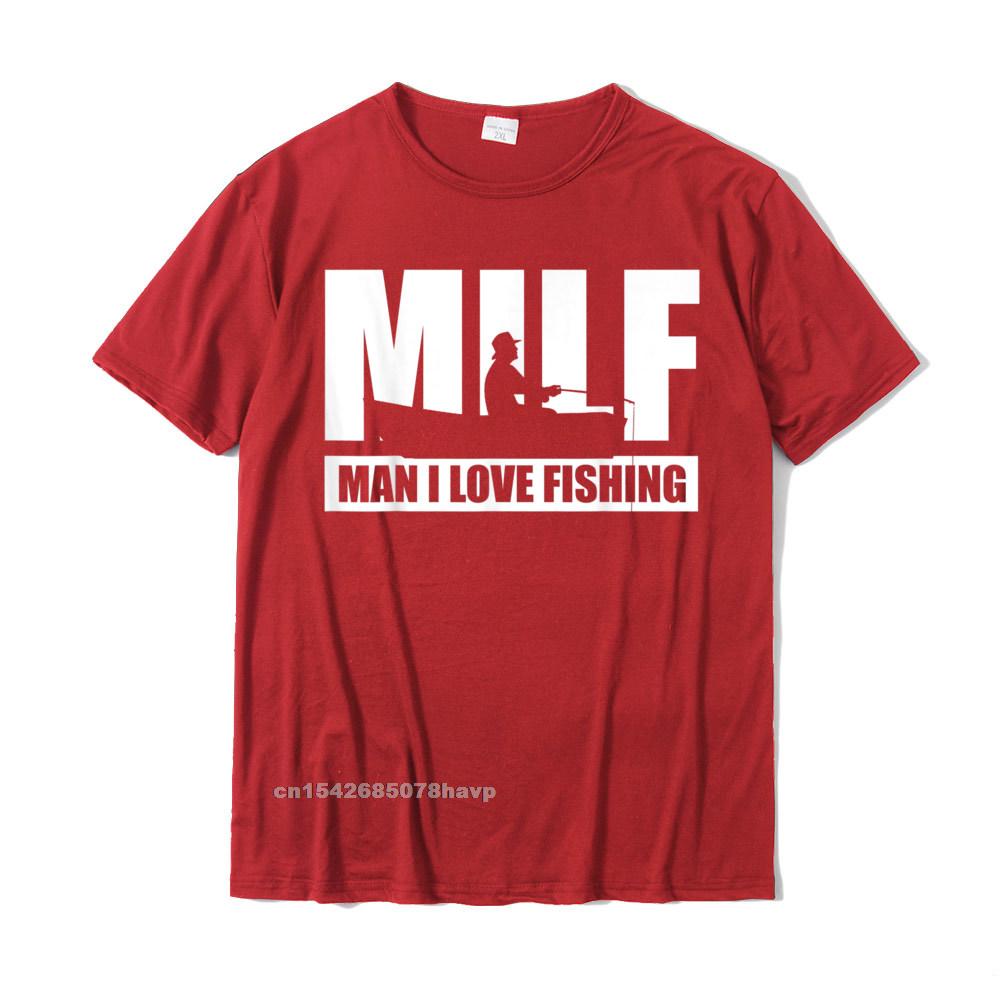MILF Unisex I Love Fishing TShirt Funny FisherUnisex Fishing Gift TShirt T Shirt Tops Shirts Classic Cotton Funny Printed Boy