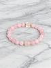 Pink Quartz Bracelet Natural Stone For Love & Compassion Faceted Square Beads Jewelry With Vigour & Harmony Healing Crystal Gift