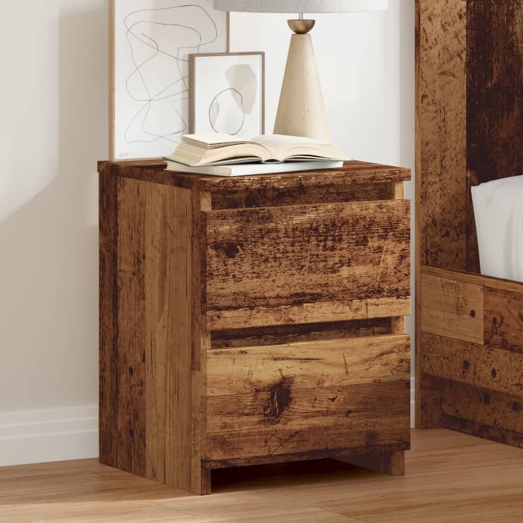 Vidaxl Bedside Table, Old Wood 30X30X40 Cm, Wood-Based Material