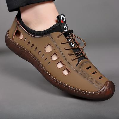 Fashion 2024 Summer Men Sandal Hollow Casual Sneakers Male Outdoor Non-slip Beach Sandals Slip-On Casual Shoes for Man Soft Flat Shoes