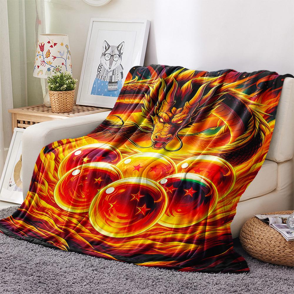 1PC Dragon Ball Super Patterned Flannel Blanket Suitable For All Seasons For Home Decor Warmth And Comfort Gifts Holiday Present