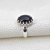 Black Onyx Crown Ring, Handmade 925 Sterling Silver, December Birthstone