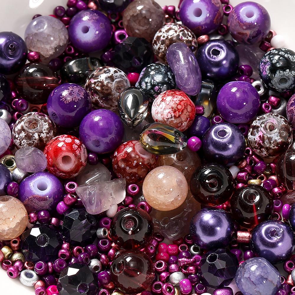 20g/Lot 8mm Mixed Glass Irregular Shape Charm Seed Loose Beads for Handmade DIY Necklace Bracelets Jewelry Accessories