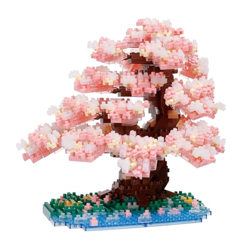 Kawada Nanoblock Somei Yoshino Cherry Blossoms, 990 Pieces, 15 x 14.2 x 13.5 cm, Ages 12 and Up, Interior Design, Hobby, NBM-048