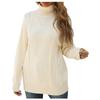 Women Casual Solid Color Pullover High Neck Long Sleeve Sweater Top