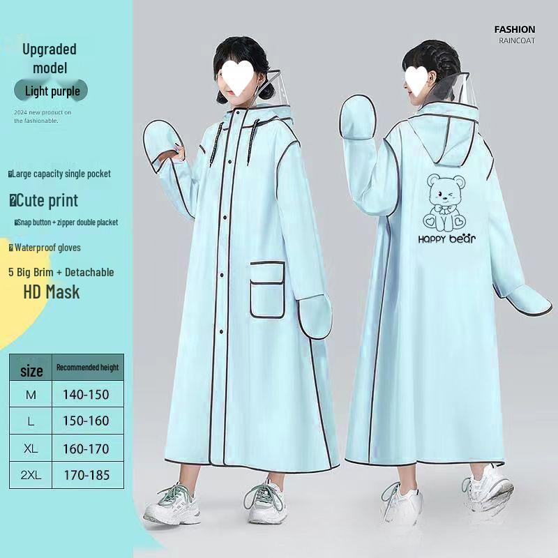 Full-Length Rainproof Poncho for Adults - Unisex Raincoat for Electric Car or Bicycle Riding