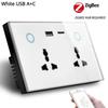 Smart WiFi Wall Socket with USB Socket Charger Smart Switch Outlet Plug 30W Touch Switch  Universal Power Socket